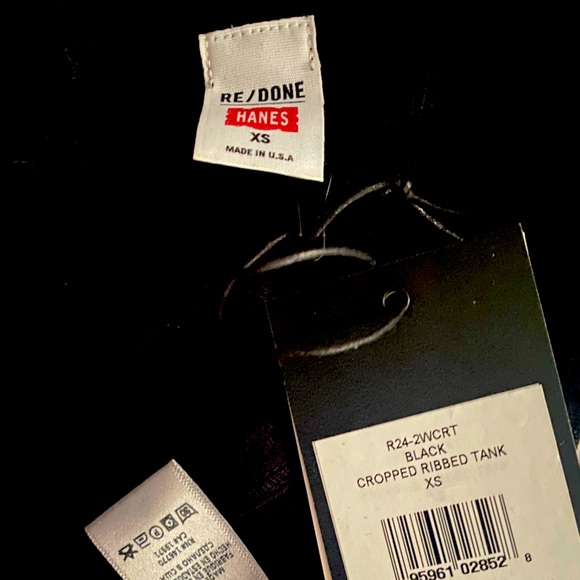 Re/Done X Hanes Crop Tank, made in USA, black, XS - Picture 11 of 15